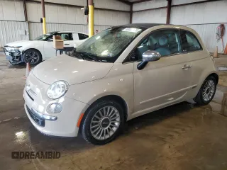 2012 FIAT 500 Lounge with VIN 3C3CFFER4CT382843, listed as a Copart auction lot 63060105 with 94,660 mi miles and Salvage title. Bid and sale history available at DreamBid. Image 1.