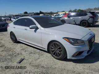 2019 Genesis G80 3.8L with VIN KMTFN4JE6KU313290, listed as a Copart auction lot 50179045 with 41,648 mi miles and Salvage title. Bid and sale history available at DreamBid. Image 4.