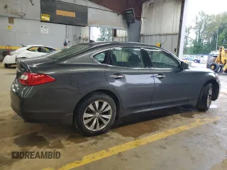 2013 Infiniti M with VIN JN1BY1AR3DM603157, listed as a Copart auction lot 73196754 with 77,332 mi miles and Salvage Title. Bid and sale history available at DreamBid. Image 3.