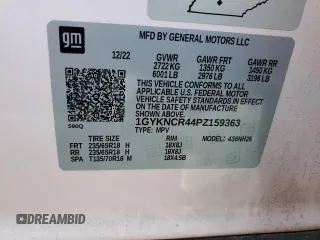 2023 Cadillac XT5 FWD Premium Luxury with VIN 1GYKNCR44PZ159363, listed as a Copart auction lot 49511915 with 42,382 mi miles and Salvage Title. Bid and sale history available at carsss.com. Image 13.