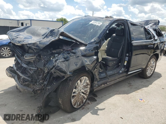 2025 Cadillac Escalade z VIN 1GYS9BRL7SR221143, wystawiony jako Copart lot #55594795 z przebiegiem 463 mil mil oraz Szkoda całkowita • Salvage title. Historia ofert i sprzedaży dostępna na DreamBid. Obrazek 1.
