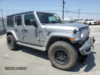 2021 Jeep Wrangler Unlimited Sahara with VIN 1C4HJXEN3MW592171, listed as a Copart auction lot 62216705 with 85,257 mi miles and Salvage title. Bid and sale history available at DreamBid. Image 4.