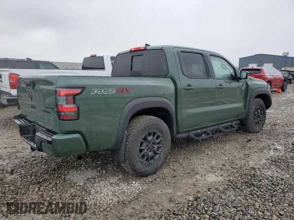 2023 Nissan Frontier SV with VIN 1N6ED1EKXPN663452, listed as a Copart auction lot 53535295 with 17,522 mi miles and Salvage title. Bid and sale history available at DreamBid. Image 3.