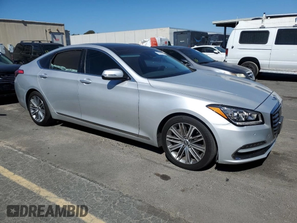 2018 Genesis G80 3.8L with VIN KMHGN4JE1JU239080, listed as a Copart auction lot 71615514 with 87,883 mi miles and Salvage Title. Bid and sale history available at carsss.com. Image 4.