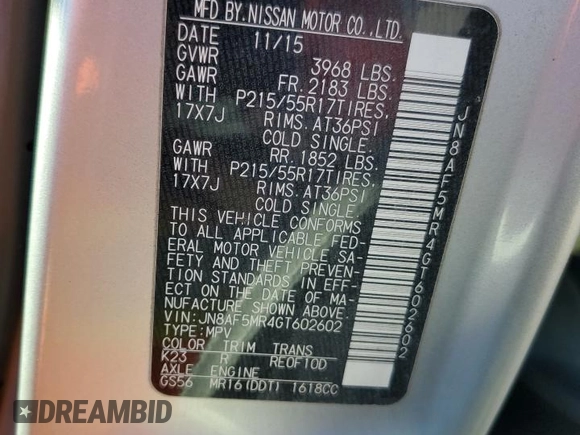 2016 Nissan Juke SL with VIN JN8AF5MR4GT602602, listed as a Copart auction lot 74415534 with 115,865 mi miles and Salvage Title. Bid and sale history available at carsss.com. Image 13.
