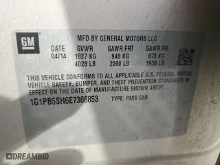 2014 Chevrolet Cruze LS with VIN 1G1PB5SH6E7366853, listed as a Copart auction lot 86163864 with 96,848 mi miles and Salvage Title. Bid and sale history available at carsss.com. Image 12.