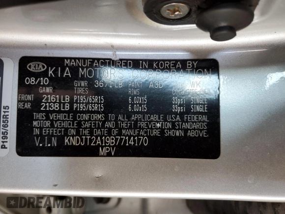 2011 Kia Soul with VIN KNDJT2A19B7714170, listed as a Copart auction lot 51181355 with 121,300 mi miles and Clean Title. Bid and sale history available at carsss.com. Image 12.