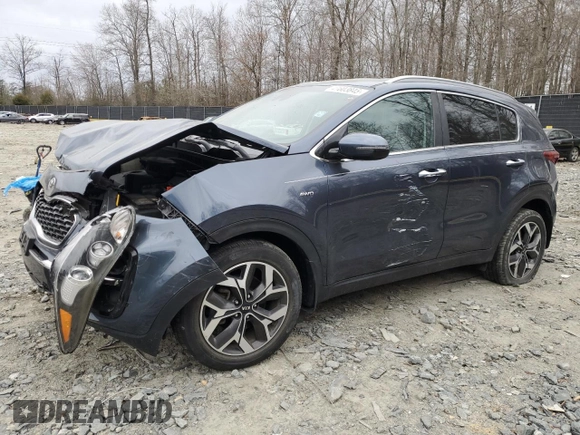2020 Kia Sportage EX with VIN KNDPNCAC9L7766461, listed as a Copart auction lot 47603845 with 49,607 mi miles and Salvage title. Bid and sale history available at DreamBid. Image 1.