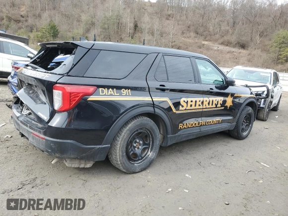 2020 Ford Police Interceptor Utility z VIN 1FM5K8AW5LGC92866, wystawiony jako Copart lot #47854775 z przebiegiem Nie podano mil oraz Szkody całkowita. Historia ofert i sprzedaży dostępna na DreamBid. Obrazek 3.
