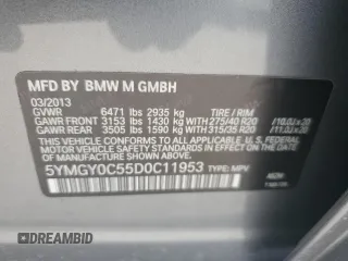 2013 BMW X5 M with VIN 5YMGY0C55D0C11953, listed as a Copart auction lot 72042214 with 72,407 mi miles and Salvage Title. Bid and sale history available at carsss.com. Image 13.