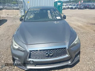 2018 Infiniti Q50 Red Sport 400 with VIN JN1FV7AP7JM461628, listed as a IAAI auction lot 42622062 with 58,561 mi miles and . Bid and sale history available at DreamBid. Image 12.