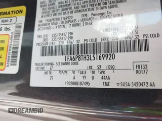 2020 Ford Mustang EcoBoost with VIN 1FA6P8TH3L5169920, listed as a IAAI auction lot 42339107 with 84,748 mi miles and . Bid and sale history available at DreamBid. Image 9.