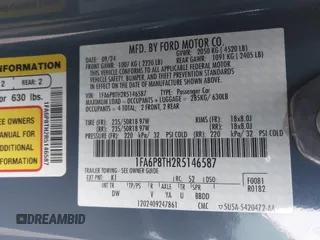 2024 Ford Mustang EcoBoost with VIN 1FA6P8TH2R5146587, listed as a IAAI auction lot 41370567 with 1,712 mi miles. Bid and sale history available at carsss.com. Image 9.
