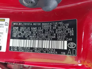 2009 Toyota Corolla with VIN 2T1BU40E09C170961, listed as a IAAI auction lot 42033860 with 192,899 mi miles and . Bid and sale history available at DreamBid. Image 9.