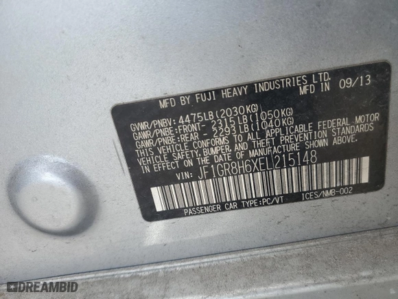 2014 Subaru Impreza Wagon WRX WRX STI with VIN JF1GR8H6XEL215148, listed as a Copart auction lot 81472024 with 138,446 mi miles and Salvage Title. Bid and sale history available at carsss.com. Image 13.