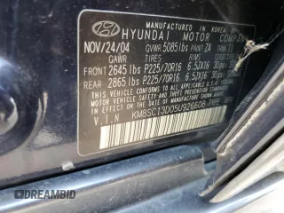 2005 Hyundai Santa Fe GLS with VIN KM8SC13D05U926608, listed as a Copart auction lot 69469634 with 180,851 mi miles and Salvage Title. Bid and sale history available at carsss.com. Image 10.