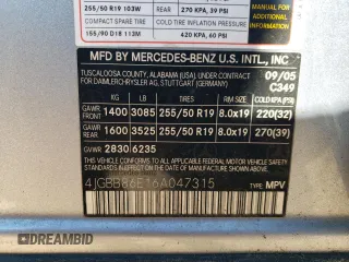 2006 Mercedes-Benz M 350 with VIN 4JGBB86E16A047315, listed as a Copart auction lot 52082345 with 85,411 mi miles and Salvage Title. Bid and sale history available at DreamBid. Image 14.