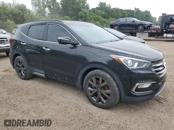 2017 Hyundai Santa Fe Ultimate with VIN 5XYZWDLA2HG450918, listed as a Copart auction lot 64413195 with 130,500 mi miles and Clean title. Bid and sale history available at DreamBid. Image 4.