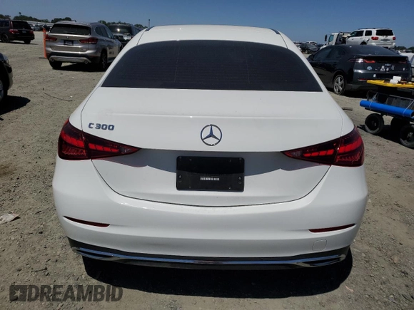 2023 Mercedes-Benz C 300 with VIN W1KAF4GB1PR101173, listed as a Copart auction lot 57889945 with 27,928 mi miles and Salvage title. Bid and sale history available at DreamBid. Image 6.