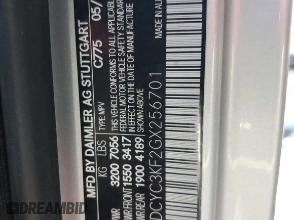 2016 Mercedes-Benz G-Class G 550 with VIN WDCYC3KF2GX256701, listed as a Copart auction lot 83559844 with 19,722 mi miles and Salvage Title. Bid and sale history available at carsss.com. Image 14.