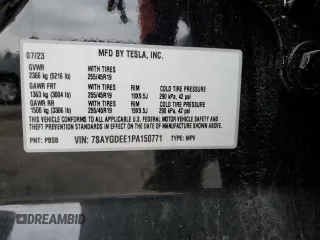 2023 Tesla Model Y Long Range with VIN 7SAYGDEE1PA150771, listed as a Copart auction lot 81805194 with 23,718 mi miles and Salvage Title. Bid and sale history available at DreamBid. Image 13.