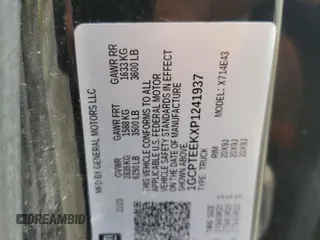 2023 Chevrolet Colorado 4WD Trail Boss с VIN 1GCPTEEKXP1241937, выставлен на аукционе Copart как лот 64436275 с пробегом 53 323 миль миль и Списание • Salvage title. История ставок и продаж доступна на DreamBid. Изображение 13.