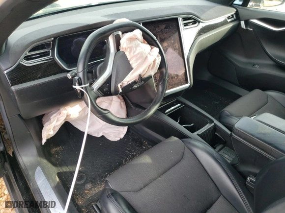 2017 Tesla Model S 100D with VIN 5YJSA1E26HF204157, listed as a Copart auction lot 43122235 with 0 mi miles and Salvage Title. Bid and sale history available at carsss.com. Image 8.