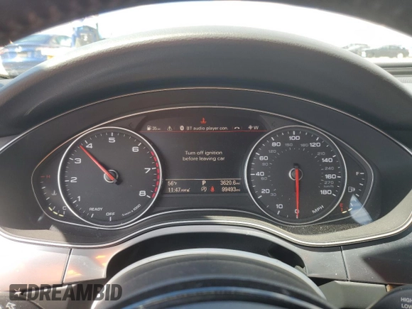 2016 Audi A6 Premium Plus with VIN WAUFGAFC4GN057387, listed as a Copart auction lot 49078355 with 99,493 mi miles and Salvage Title. Bid and sale history available at DreamBid. Image 9.