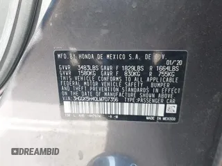 2020 Honda Fit LX with VIN 3HGGK5H40LM707356, listed as a IAAI auction lot 42076367 with 10,145 mi miles and . Bid and sale history available at DreamBid. Image 9.