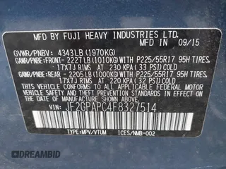 2015 Subaru Crosstrek Limited с VIN JF2GPAPC4F8327514, выставлен на аукционе IAAI как лот 42301095 с пробегом 93 171 миль миль и . История ставок и продаж доступна на DreamBid. Изображение 9.