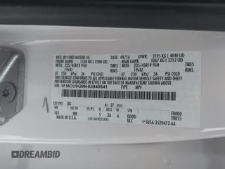 2017 Ford Escape SE with VIN 1FMCU9G96HUB49541, listed as a IAAI auction lot 41381783 with 178,323 mi miles. Bid and sale history available at carsss.com. Image 9.