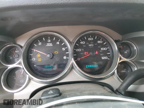 2007 Chevrolet Silverado 1500 LTZ with VIN 2GCEK13M671638532, listed as a Copart auction lot 52504535 with 263,805 mi miles and Salvage Title. Bid and sale history available at carsss.com. Image 9.