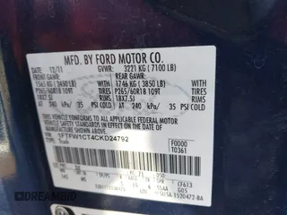 2012 Ford F-150 XL with VIN 1FTFW1CT4CKD24792, listed as a IAAI auction lot 41748045 with 185,971 mi miles. Bid and sale history available at carsss.com. Image 9.