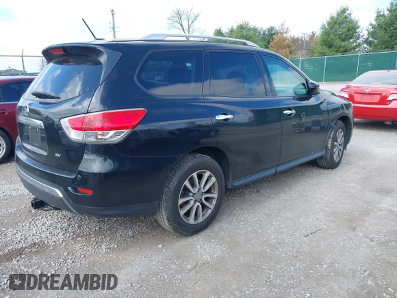 2015 Nissan Pathfinder SV with VIN 5N1AR2MN2FC677985, listed as a IAAI auction lot 41879156 with 114,339 mi miles and . Bid and sale history available at DreamBid. Image 4.