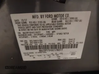 2018 Ford EcoSport SE with VIN MAJ3P1TE4JC178277, listed as a IAAI auction lot 40967439 with 69,089 mi miles. Bid and sale history available at carsss.com. Image 9.