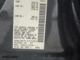 2015 Nissan Altima 2.5 with VIN 1N4AL3AP7FC572365, listed as a Copart auction lot 52180795 with 96,610 mi miles and Salvage Title. Bid and sale history available at carsss.com. Image 14.