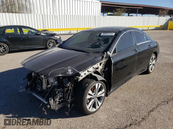 2018 Mercedes-Benz CLA with VIN WDDSJ4EB0JN555662, listed as a Copart auction lot 36854153 with 0 mi miles. Bid and sale history available at carsss.com. Image 1.