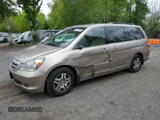 2007 Honda Odyssey EX-L z VIN 5FNRL38697B107827, wystawiony jako Copart lot #54621665 z przebiegiem 169 457 mil mil oraz Szkoda całkowita • Salvage title. Historia ofert i sprzedaży dostępna na DreamBid. Obrazek 1.