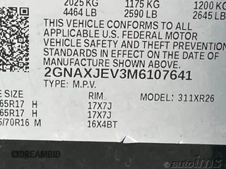 2021 Chevrolet Equinox LT with VIN 2GNAXJEV3M6107641, listed as a IAAI auction lot 42765253 with 74,944 mi miles and . Bid and sale history available at DreamBid. Image 1.