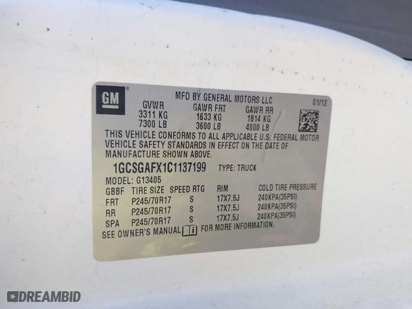 2012 Chevrolet Express Cargo Van with VIN 1GCSGAFX1C1137199, listed as a IAAI auction lot 41882425 with 278,373 mi miles. Bid and sale history available at carsss.com. Image 9.