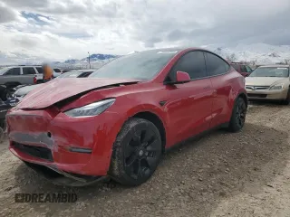 2020 Tesla Model Y Long Range with VIN 5YJYGDEE1LF009967, listed as a Copart auction lot 49920385 with Not Provided miles and Salvage Title. Bid and sale history available at DreamBid. Image 1.