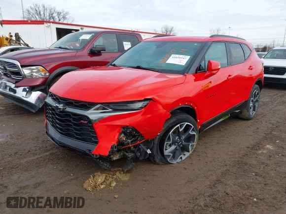 2022 Chevrolet Blazer RS z VIN 3GNKBKRS8NS172965, wystawiony jako IAAI lot #41610547 z przebiegiem 43 333 mil mil oraz . Historia ofert i sprzedaży dostępna na DreamBid. Obrazek 6.