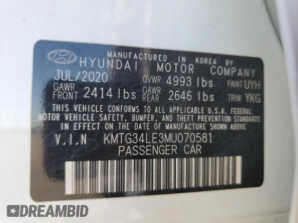 2021 Genesis G70 3.3T with VIN KMTG34LE3MU070581, listed as a Copart auction lot 77118004 with 96,280 mi miles and Salvage Title. Bid and sale history available at carsss.com. Image 12.