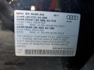 2018 Audi SQ5 Premium Plus with VIN WA1A4AFY5J2044507, listed as a Copart auction lot 83238274 with 46,801 mi miles and Salvage Title. Bid and sale history available at DreamBid. Image 13.