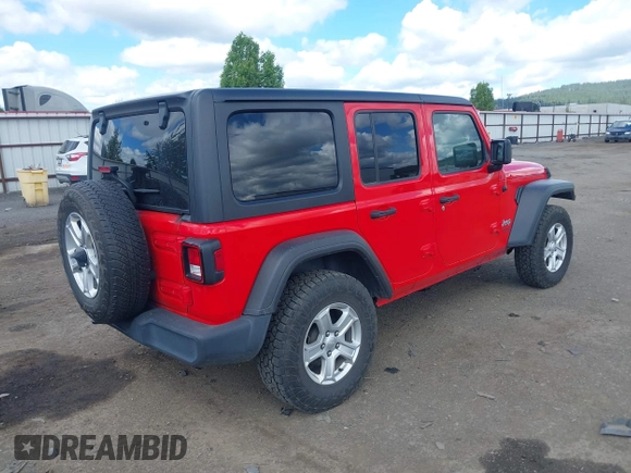 2020 Jeep Wrangler Unlimited Sport S z VIN 1C4HJXDN5LW279865, wystawiony jako IAAI lot #42236135 z przebiegiem 101 225 mil mil oraz . Historia ofert i sprzedaży dostępna na DreamBid. Obrazek 4.