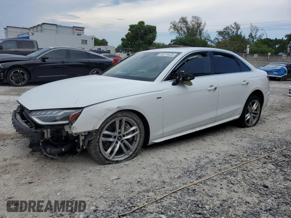 2020 Audi A4 Premium Plus with VIN WAUENAF48LN010478, listed as a Copart auction lot 58715525 with 36,852 mi miles and Non repairable. Bid and sale history available at DreamBid. Image 1.