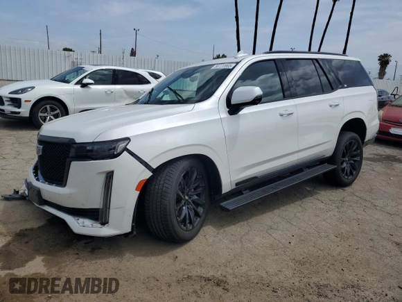 2021 Cadillac Escalade Sport Platinum z VIN 1GYS4GKL8MR314830, wystawiony jako Copart lot #56720865 z przebiegiem 68 483 mil mil oraz Szkoda całkowita • Salvage title. Historia ofert i sprzedaży dostępna na DreamBid. Obrazek 1.