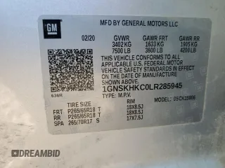 2020 Chevrolet Suburban LT z VIN 1GNSKHKC0LR285945, wystawiony jako Copart lot #56207225 z przebiegiem 208 281 mil mil oraz Czysty tytuł • Clean title. Historia ofert i sprzedaży dostępna na DreamBid. Obrazek 13.
