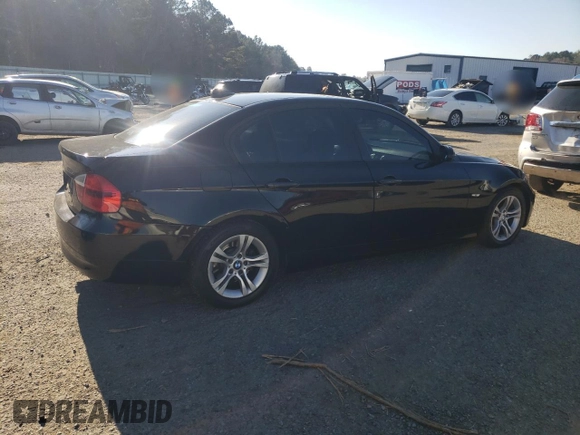 2008 BMW 3 Series 328xi with VIN WBAVC73598KP37191, listed as a Copart auction lot 41509205 with 211,172 mi miles and Salvage Title. Bid and sale history available at carsss.com. Image 3.