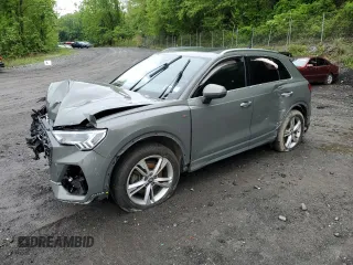 2020 Audi Q3 S line Premium Plus with VIN WA1EECF34L1122072, listed as a Copart auction lot 56683865 with 97,624 mi miles and Non repairable. Bid and sale history available at DreamBid. Image 1.